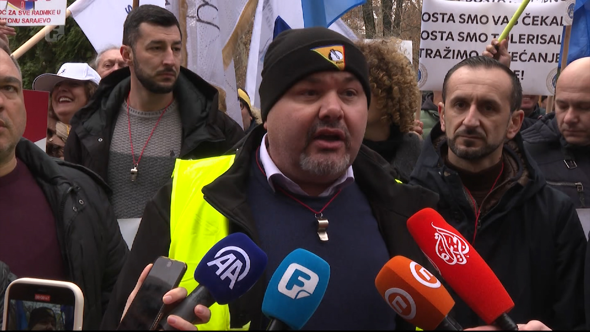 Održan protest članova Koordinacije sedam sindikata u Kantonu Sarajevo